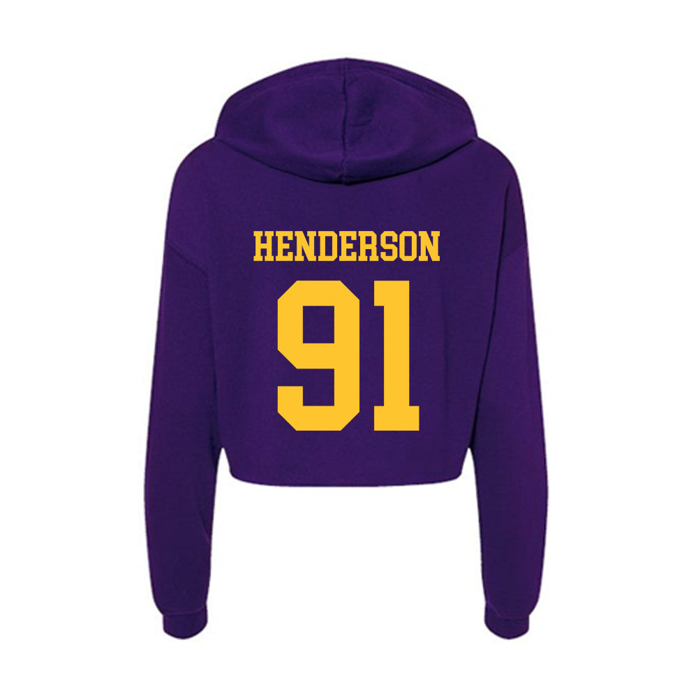 LSU - NCAA Football : Trenton Henderson - Women's Crop Fleece Hooded Sweatshirt-1