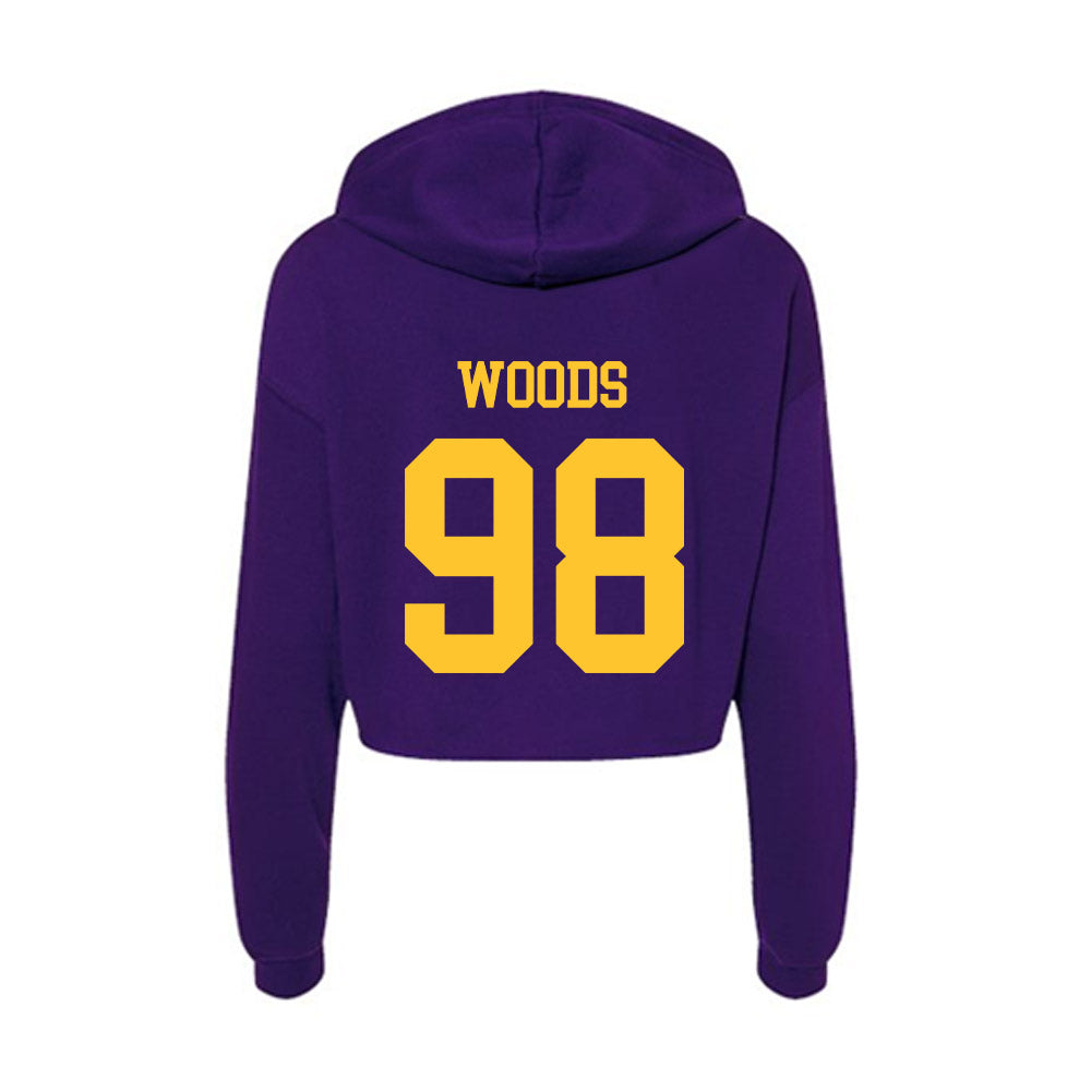 LSU - NCAA Football : Achilles Woods - Women's Crop Fleece Hoodie-1