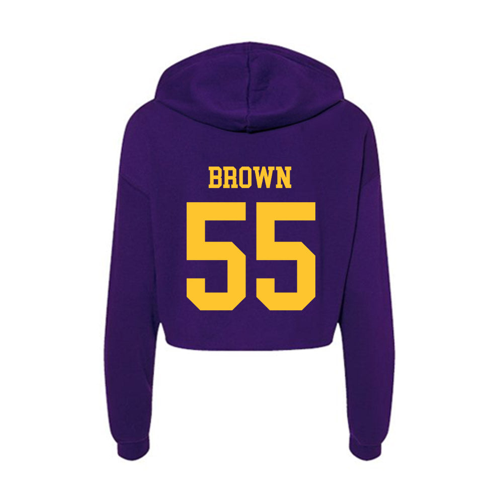 LSU - NCAA Football : Lamar Brown - Women's Crop Fleece Hoodie-1