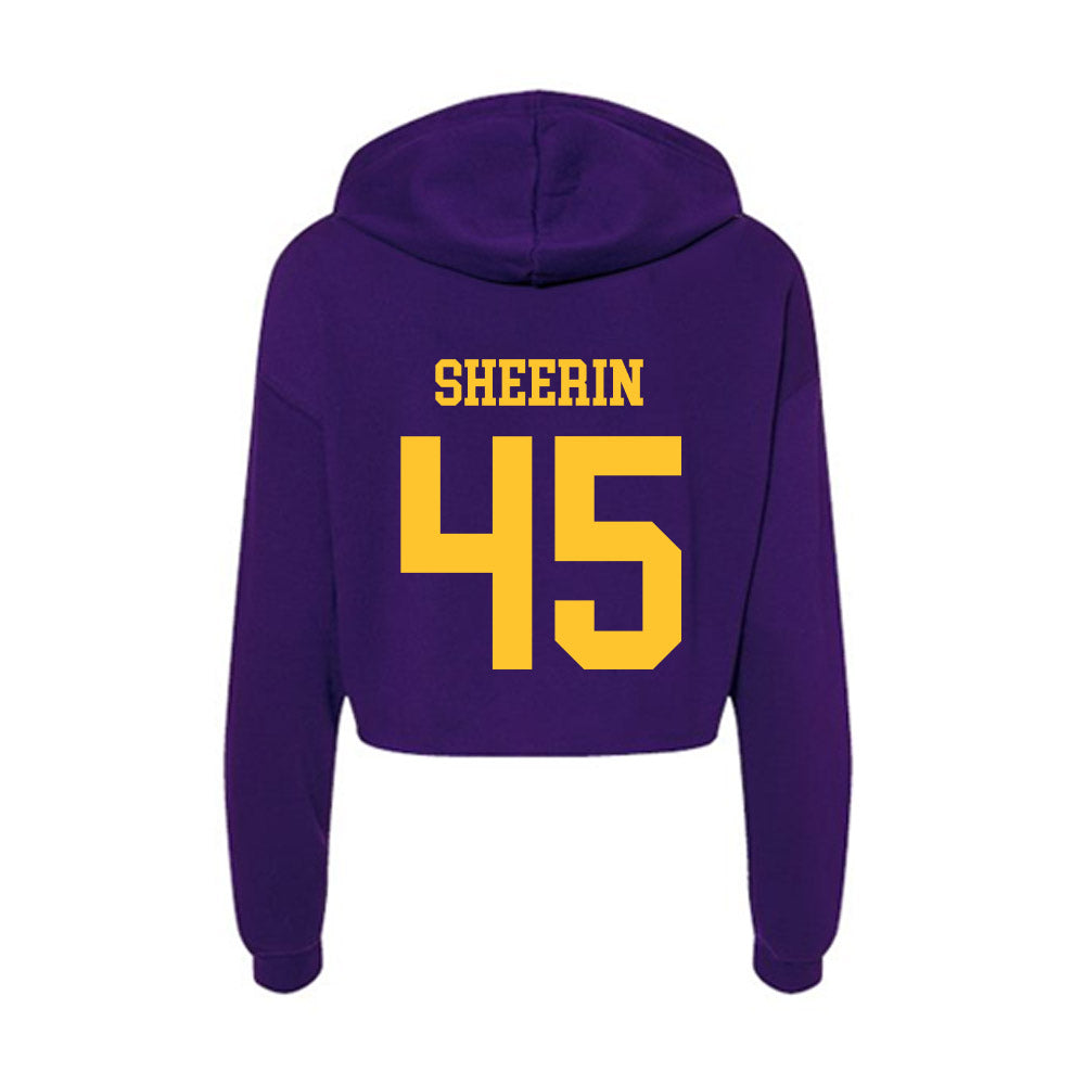 LSU - NCAA Baseball : Deven Sheerin - Women's Crop Fleece Hoodie-1