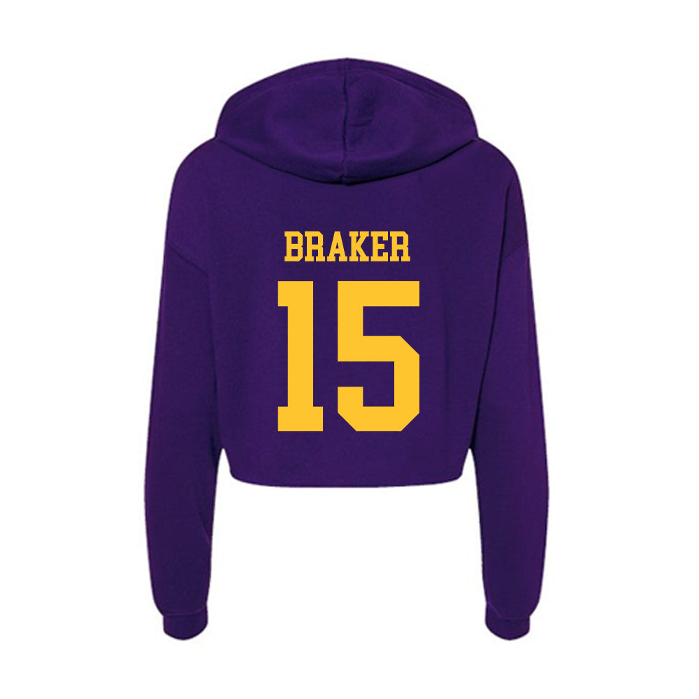 LSU - NCAA Football : Jaiden Braker - Women's Crop Fleece Hooded Sweatshirt-1