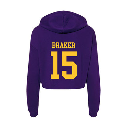 LSU - NCAA Football : Jaiden Braker - Women's Crop Fleece Hooded Sweatshirt-1