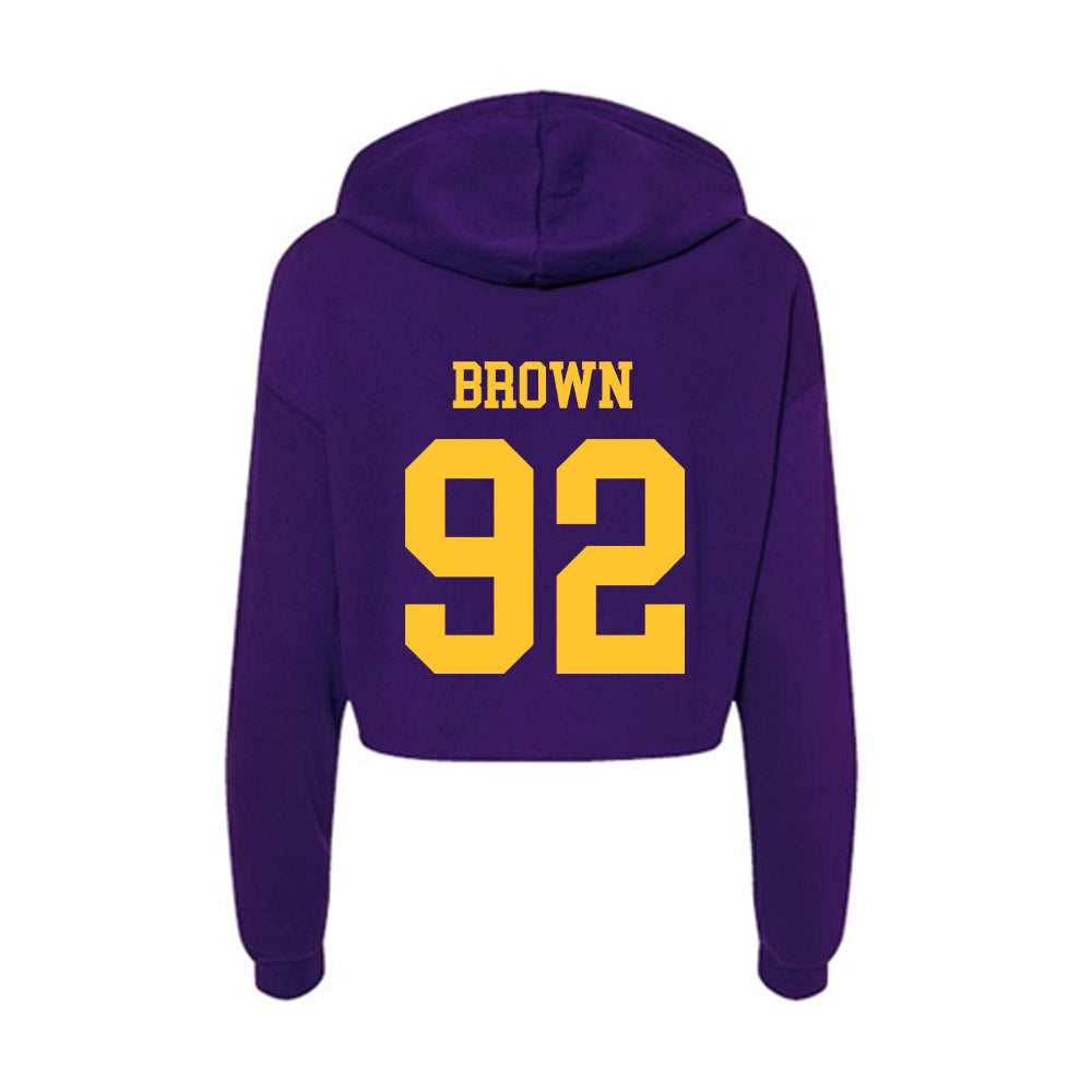 LSU - NCAA Football : Brandon Brown - Women's Crop Fleece Hoodie-1