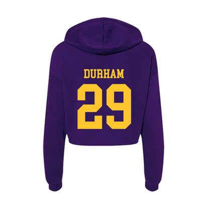 LSU - NCAA Football : Caden Durham - Women's Crop Fleece Hoodie-1