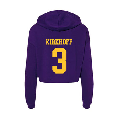 LSU - NCAA Women's Volleyball : Alyssa Kirkhoff - Women's Crop Fleece Hoodie-1