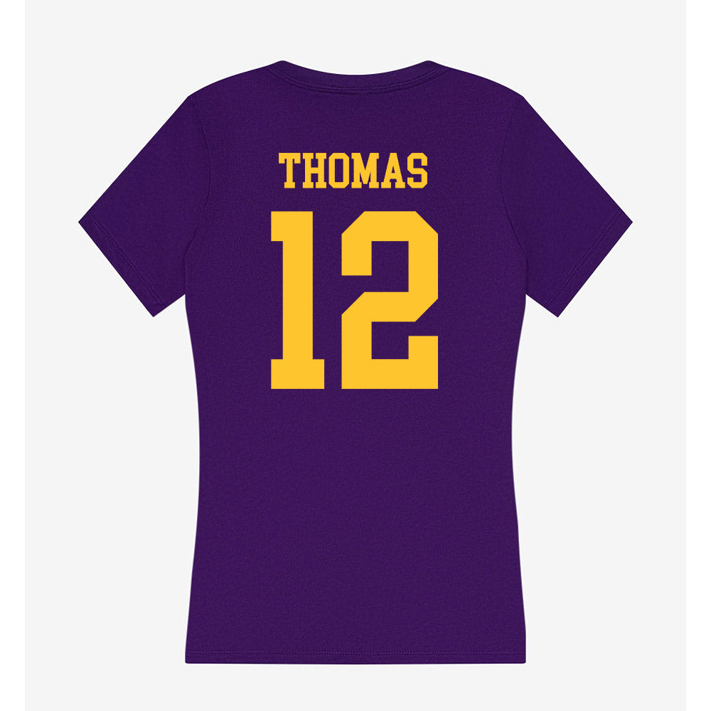 LSU - NCAA Football : Malachi Thomas - Women's V-Neck T-Shirt-1