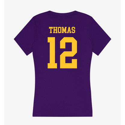 LSU - NCAA Football : Malachi Thomas - Women's V-Neck T-Shirt-1