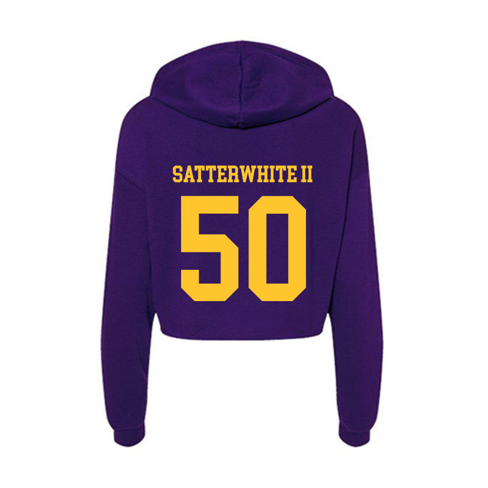 LSU - NCAA Football : William Satterwhite II - Women's Crop Fleece Hoodie-1