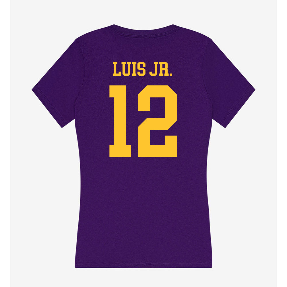 LSU - NCAA Men's Basketball : RJ Luis Jr. - Women's V-Neck T-Shirt-1