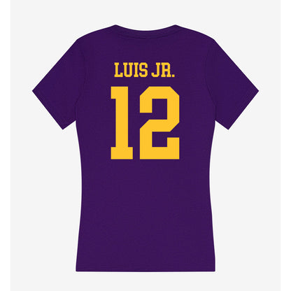 LSU - NCAA Men's Basketball : RJ Luis Jr. - Women's V-Neck T-Shirt-1