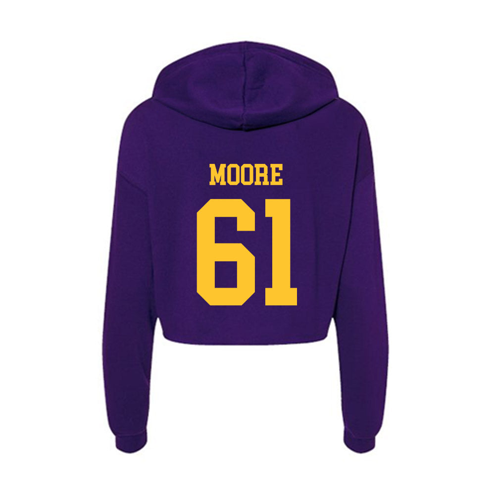 LSU - NCAA Football : Braelin Moore - Women's Crop Fleece Hooded Sweatshirt-1