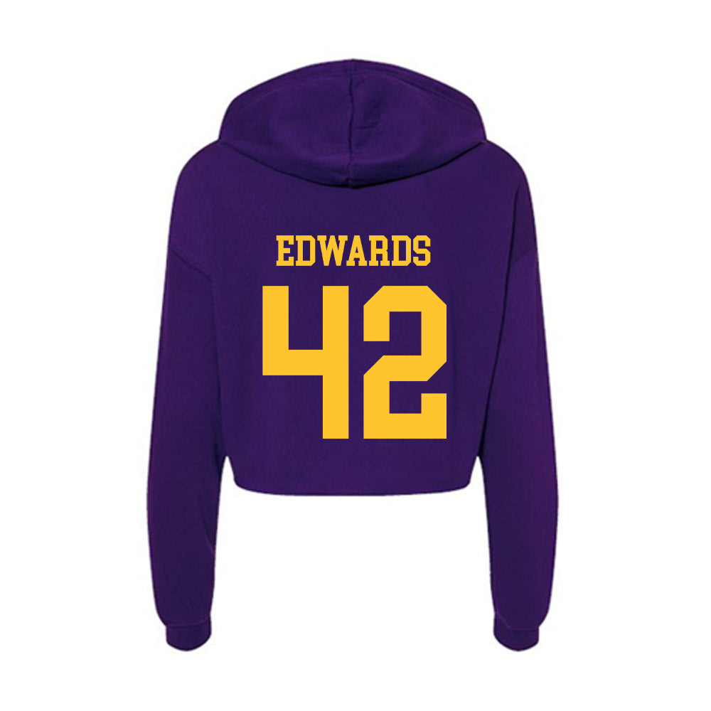 LSU - NCAA Softball : Tori Edwards - Women's Crop Fleece Hoodie-1