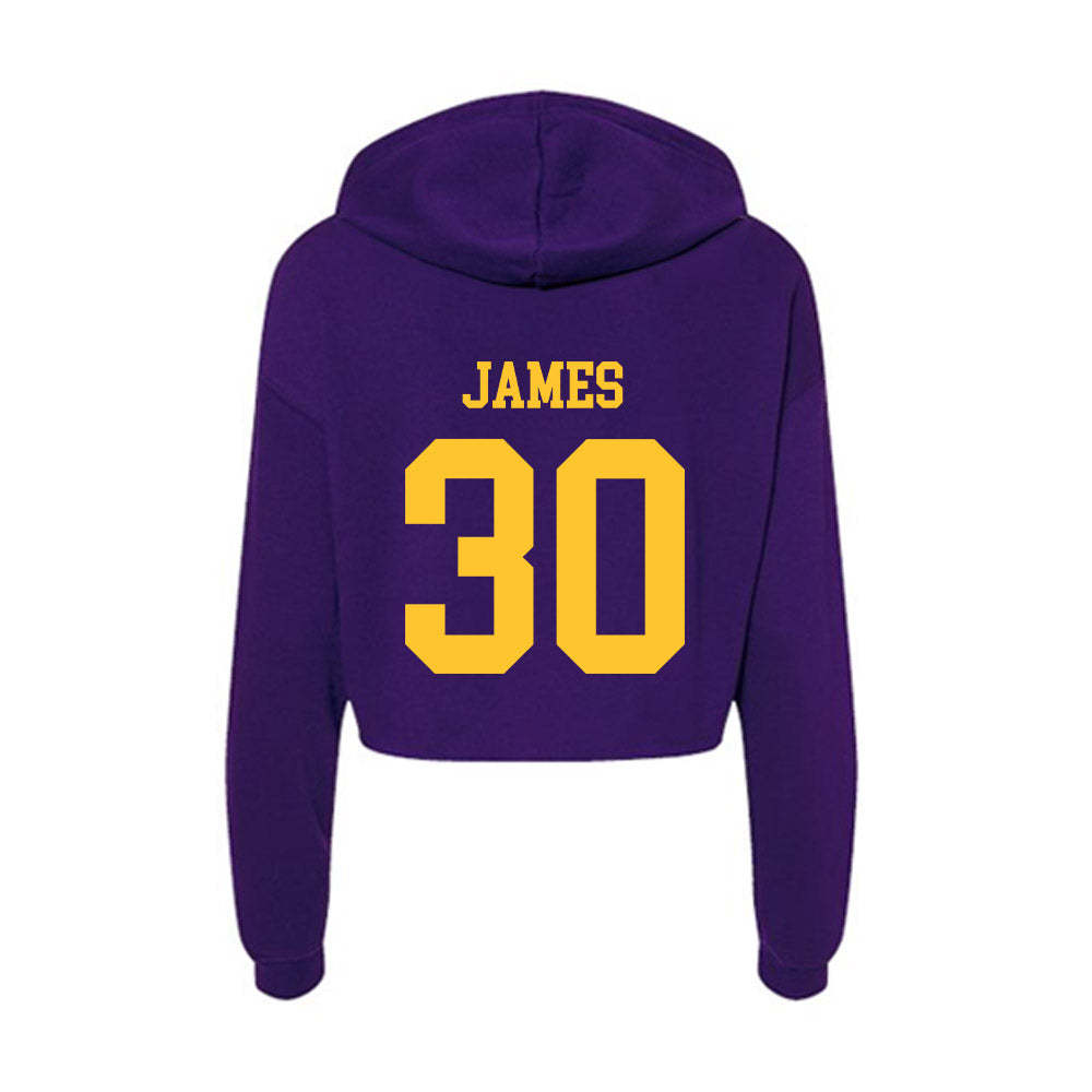 LSU - NCAA Football : Treylan James - Women's Crop Fleece Hoodie-1