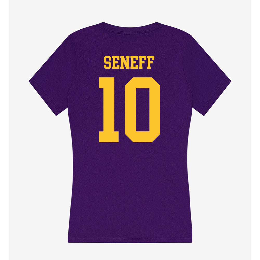 LSU - NCAA Beach Volleyball : Rachel Seneff - Women's V-Neck T-Shirt-1
