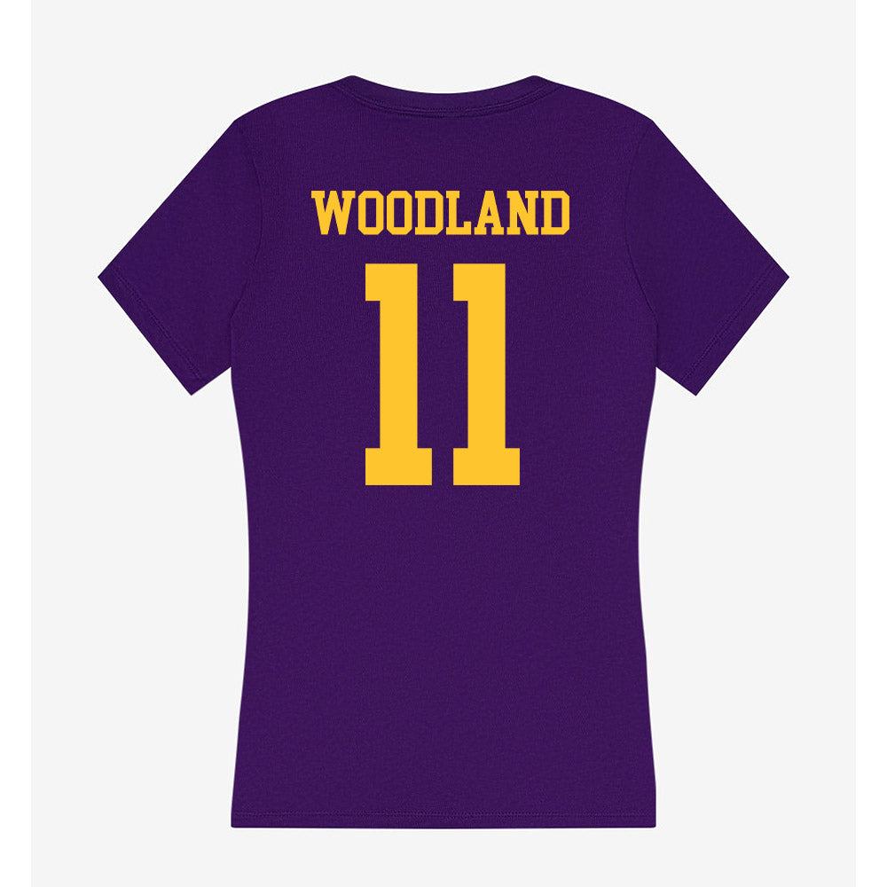LSU - NCAA Football : PJ Woodland - Women's V-Neck T-Shirt-1
