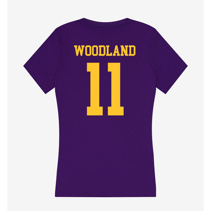 LSU - NCAA Football : PJ Woodland - Women's V-Neck T-Shirt-1