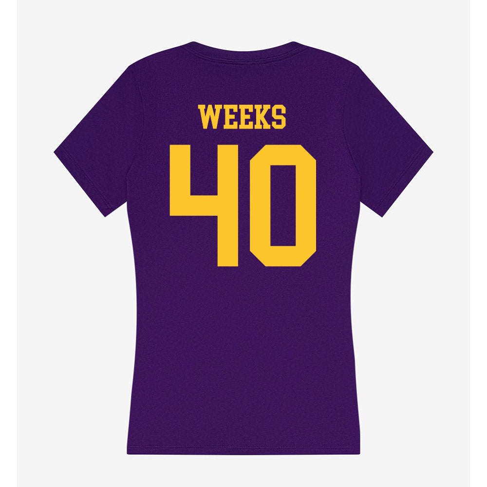 LSU - NCAA Football : Whit Weeks - Women's V-Neck T-Shirt-1