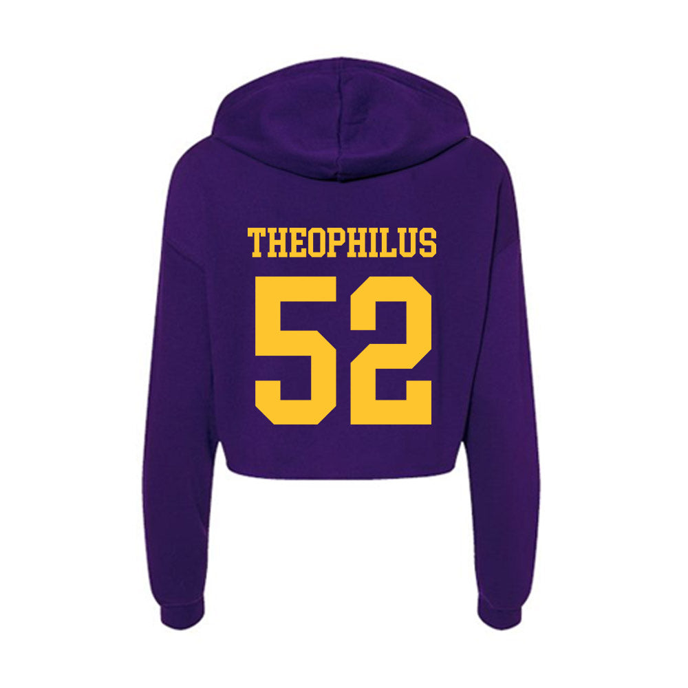 LSU - NCAA Baseball : Zion Theophilus - Women's Crop Fleece Hoodie-1