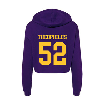 LSU - NCAA Baseball : Zion Theophilus - Women's Crop Fleece Hoodie-1
