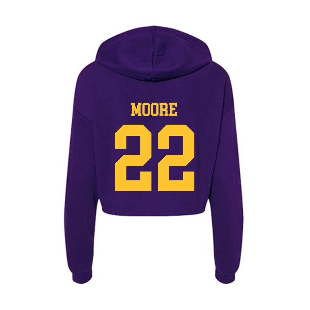 LSU - NCAA Baseball : Cooper Moore - Women's Crop Fleece Hoodie-1