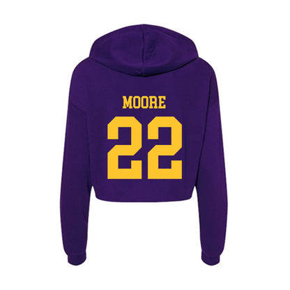 LSU - NCAA Baseball : Cooper Moore - Women's Crop Fleece Hoodie-1