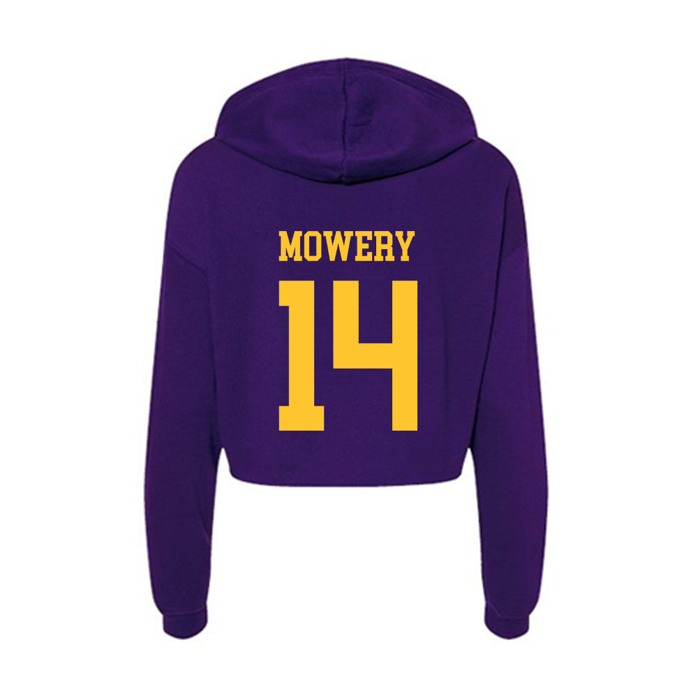 LSU - NCAA Softball : Ashlin Mowery - Women's Crop Fleece Hoodie-1
