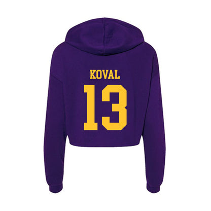 LSU - NCAA Women's Basketball : Kate Koval - Women's Crop Fleece Hoodie-1