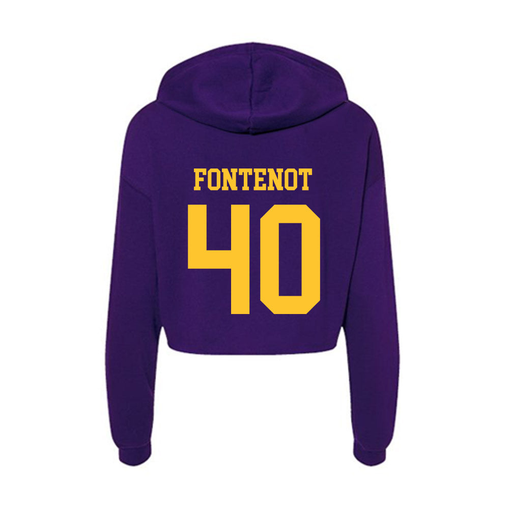 LSU - NCAA Baseball : Grant Fontenot - Women's Crop Fleece Hoodie-1
