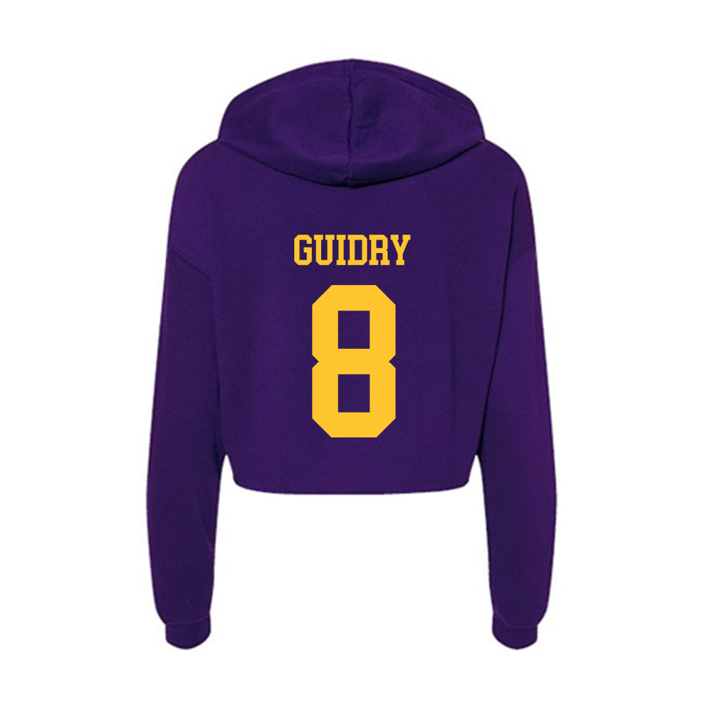 LSU - NCAA Baseball : Gavin Guidry - Women's Crop Fleece Hoodie-1