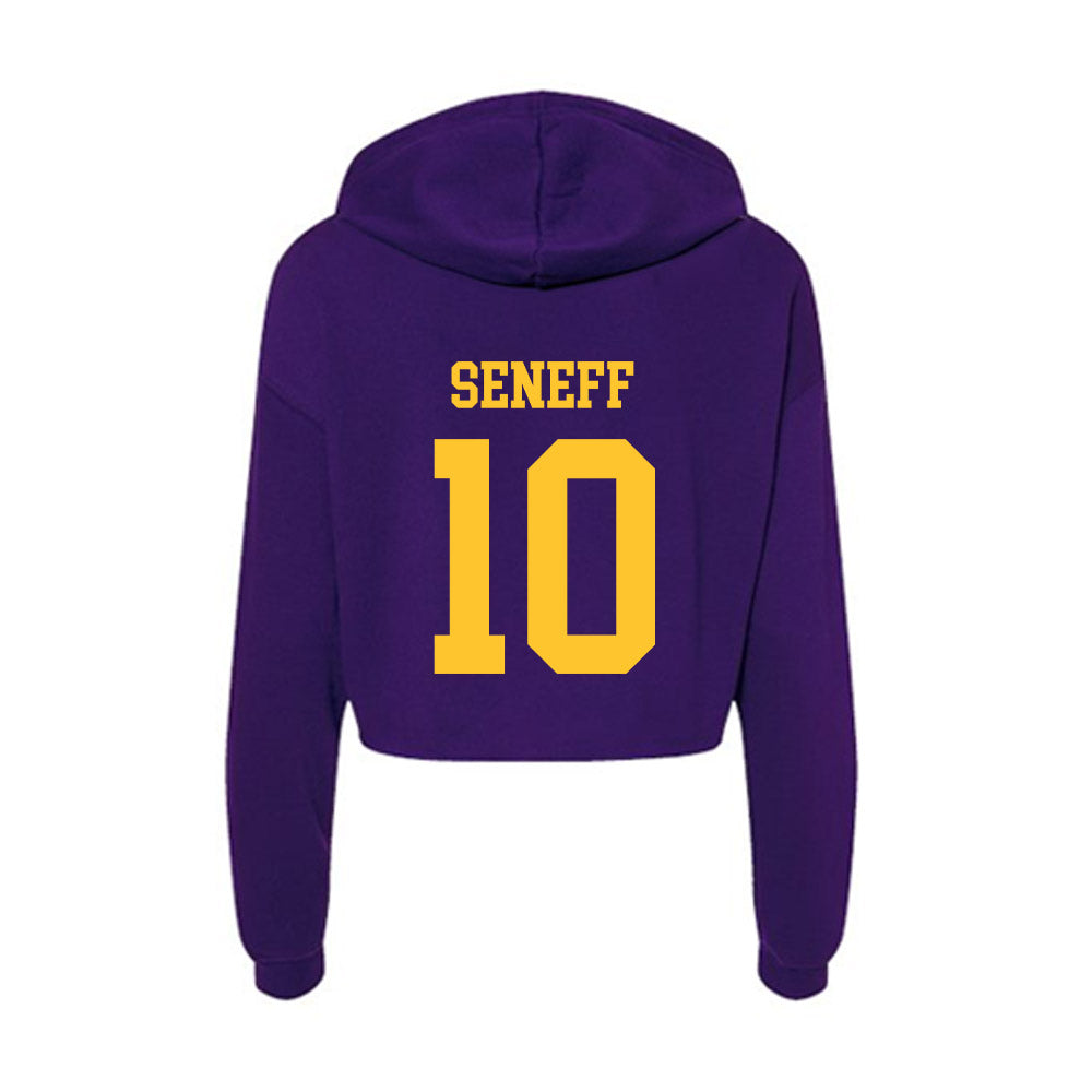 LSU - NCAA Beach Volleyball : Rachel Seneff - Women's Crop Fleece Hoodie-1