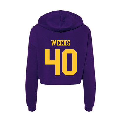 LSU - NCAA Football : Whit Weeks - Women's Crop Fleece Hoodie-1