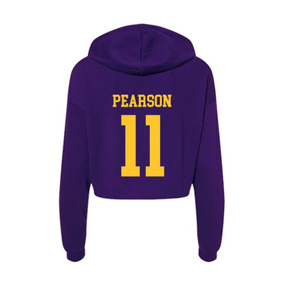 LSU - NCAA Baseball : Josh Pearson - Women's Crop Fleece Hoodie-1