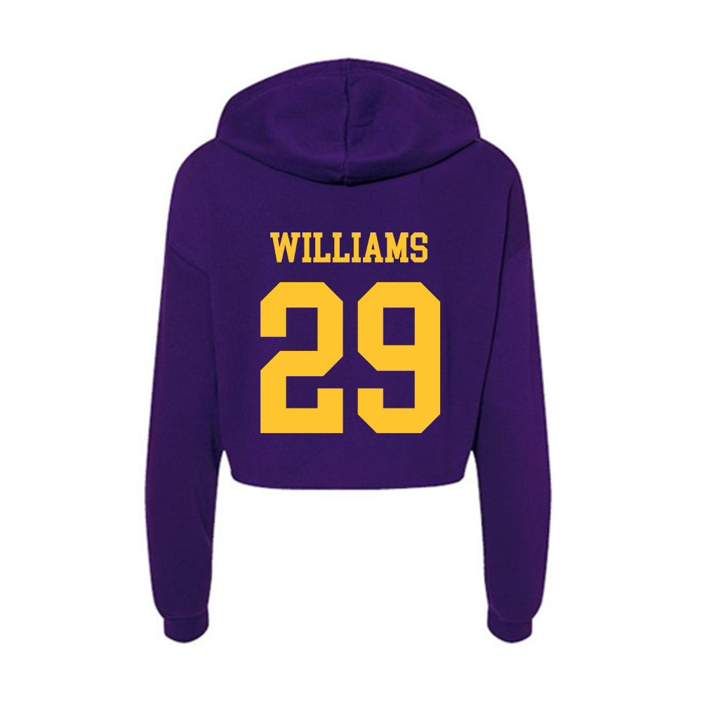 LSU - NCAA Baseball : Cooper Williams - Women's Crop Fleece Hoodie-1