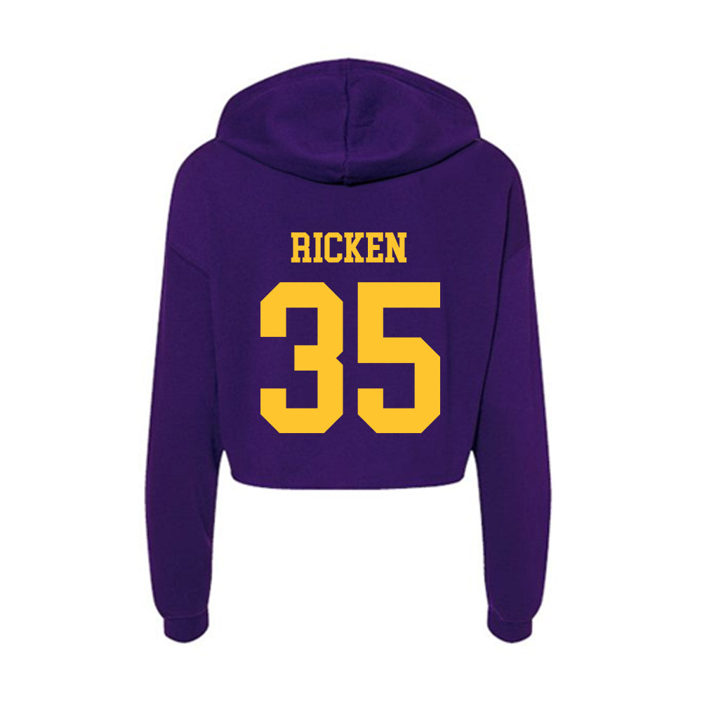 LSU - NCAA Baseball : Reagan Ricken - Women's Crop Fleece Hoodie-1