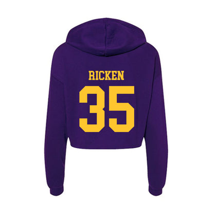LSU - NCAA Baseball : Reagan Ricken - Women's Crop Fleece Hoodie-1