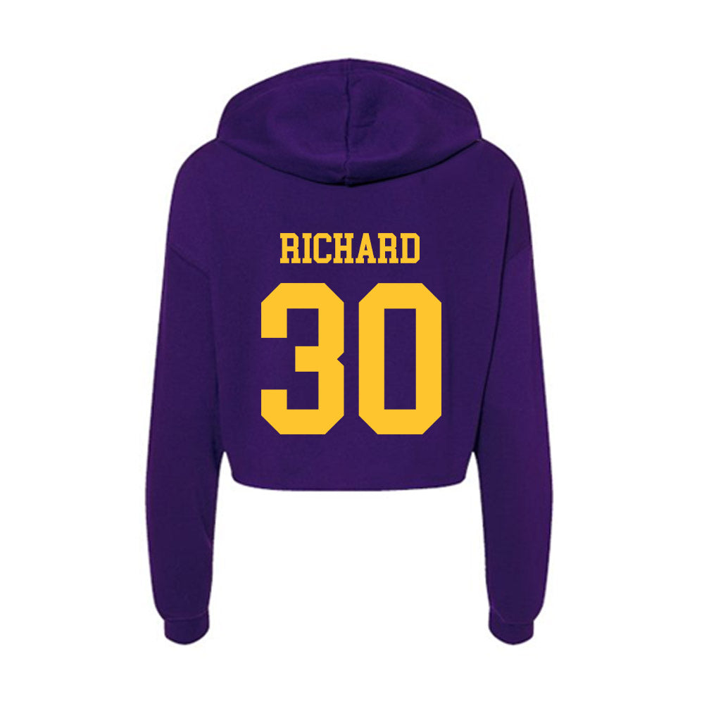 LSU - NCAA Women's Basketball : Jada Richard - Women's Crop Fleece Hoodie-1