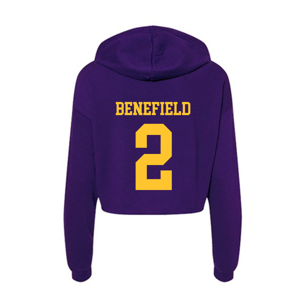 LSU - NCAA Football : Ty Benefield - Women's Crop Fleece Hoodie-1