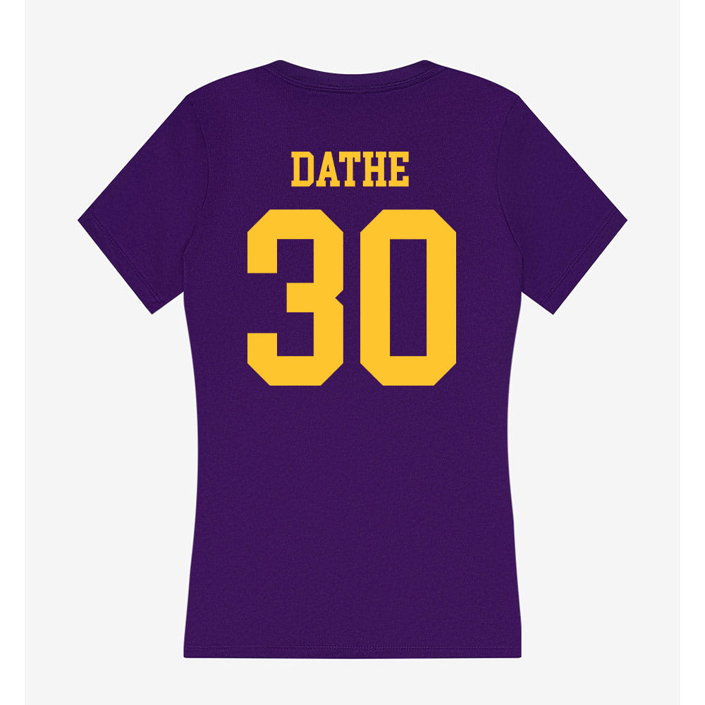 LSU - NCAA Baseball : Dax Dathe - Women's V-Neck T-Shirt-1