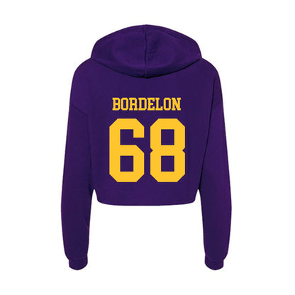 LSU - NCAA Football : Brett Bordelon - Women's Crop Fleece Hooded Sweatshirt-1