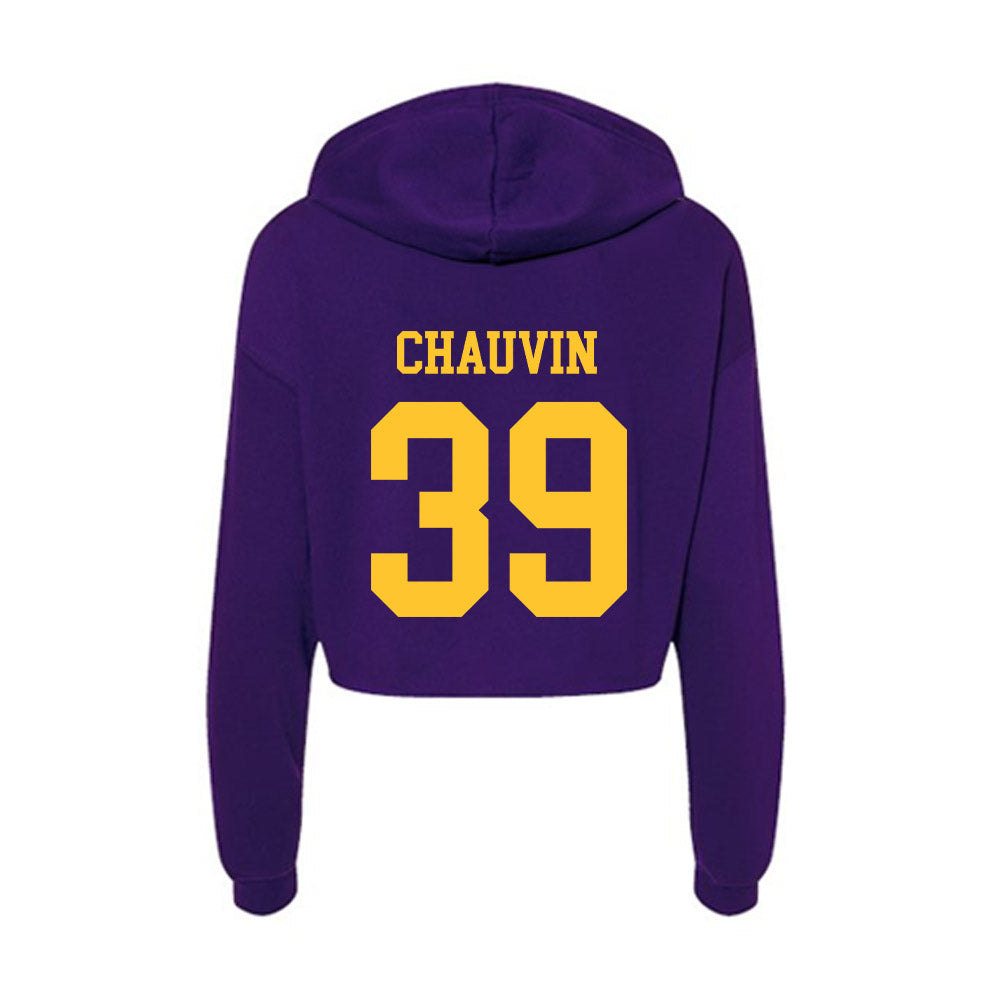 LSU - NCAA Football : Reid Chauvin - Women's Crop Fleece Hoodie-1
