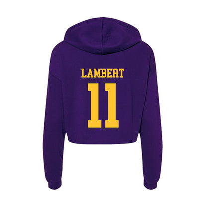 LSU - NCAA Beach Volleyball : Ryan Lambert - Women's Crop Fleece Hoodie-1