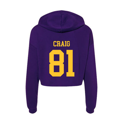LSU - NCAA Football : Landon Craig - Women's Crop Fleece Hoodie-1