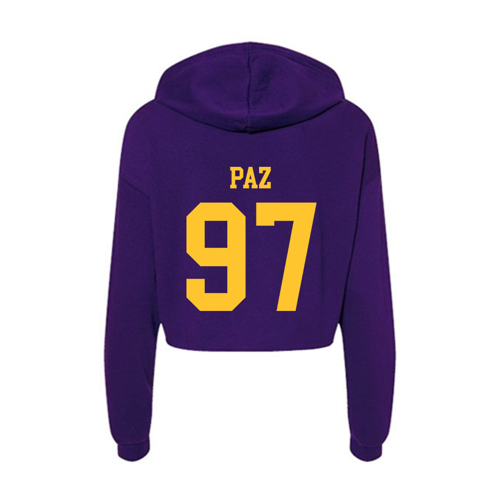 LSU - NCAA Baseball : Marcos Paz - Women's Crop Fleece Hoodie-1