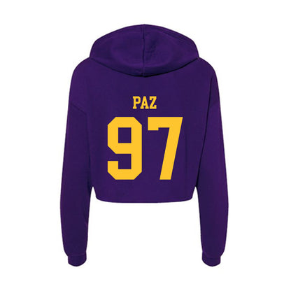 LSU - NCAA Baseball : Marcos Paz - Women's Crop Fleece Hoodie-1