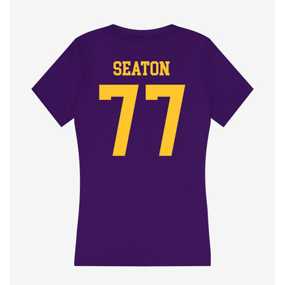 LSU - NCAA Football : Jordan Seaton - Women's V-Neck T-Shirt-1