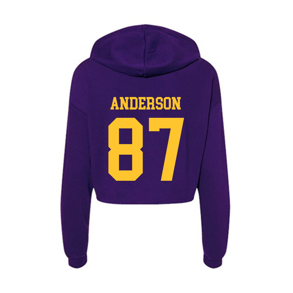 LSU - NCAA Football : JC Anderson - Women's Crop Fleece Hoodie-1