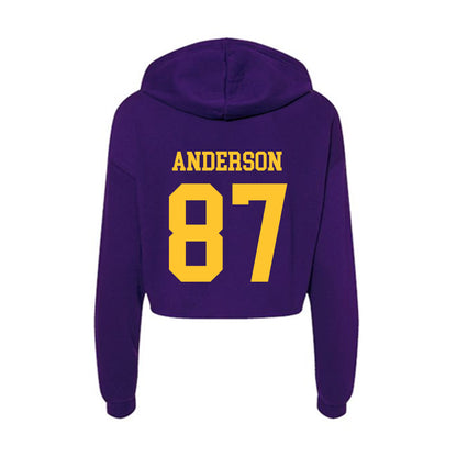 LSU - NCAA Football : JC Anderson - Women's Crop Fleece Hoodie-1