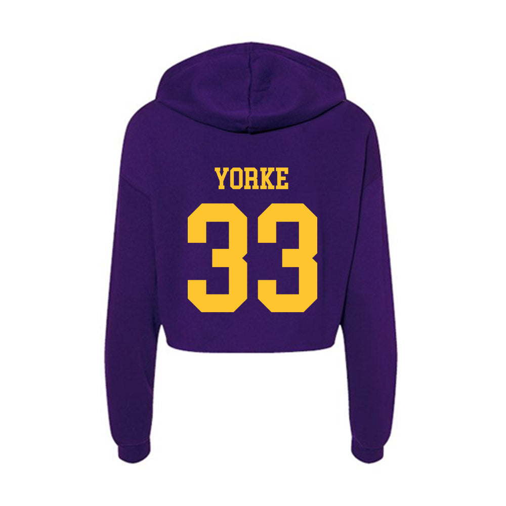 LSU - NCAA Baseball : Zach Yorke - Women's Crop Fleece Hoodie-1