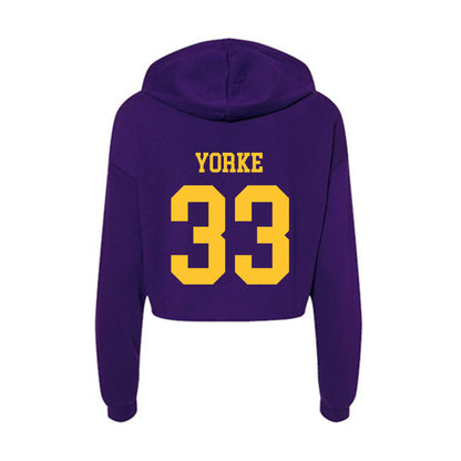 LSU - NCAA Baseball : Zach Yorke - Women's Crop Fleece Hoodie-1