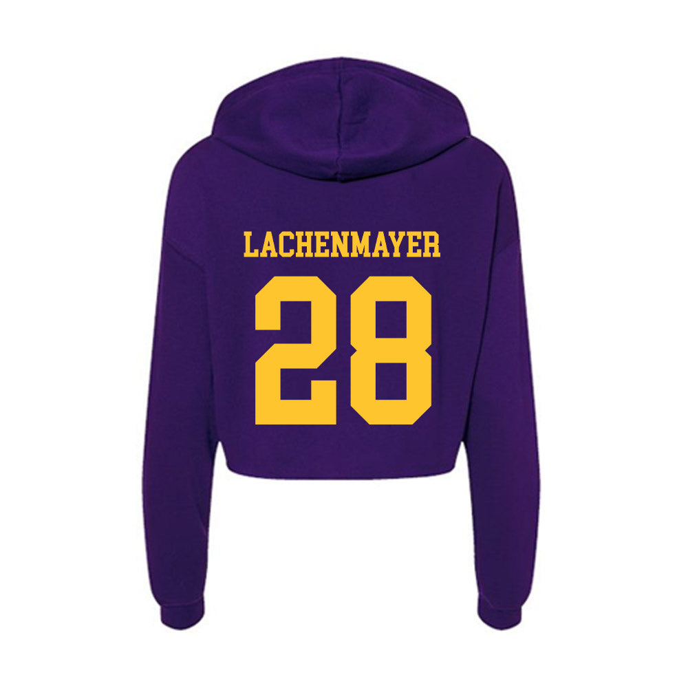 LSU - NCAA Baseball : Danny Lachenmayer - Women's Crop Fleece Hoodie-1